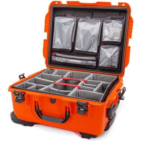 NANUK CASES Case with Lid Org with Divider, Orange, 955S-060OR-0A0 955S-060OR-0A0