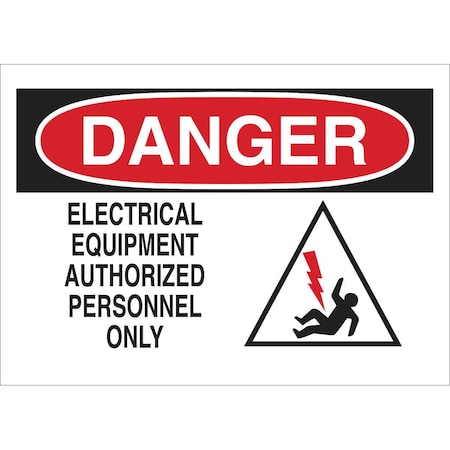 Brady Danger Sign, Plastic, Rectangle, English 25897