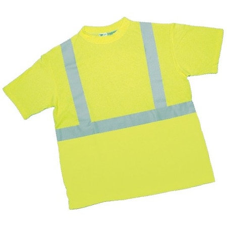 Mutual Industries ANSI Class 2 Durable Flame Retardant T-S, Polyester, Lime, Medium 96001-0-102
