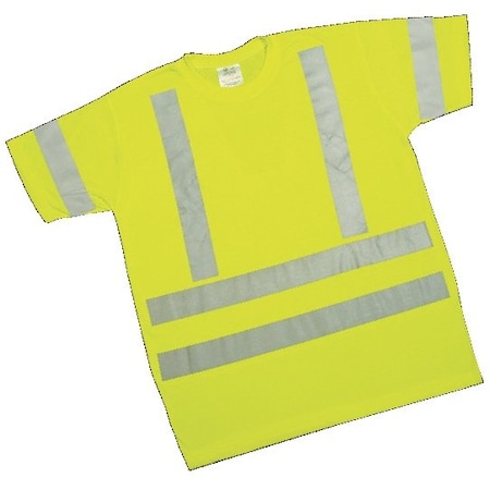 Mutual Industries ANSI Class 3 Durable Flame Retardant T-S, Polyester, Lime, LARGE 96002-0-103