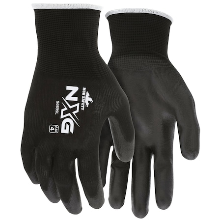 Mcr Safety Dipped Gloves, Polyurethane, Palm, Black, L 12 PK 96699L