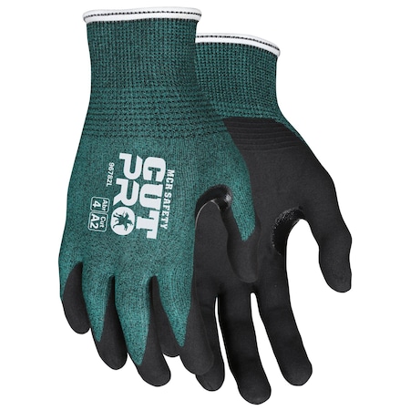 Mcr Safety Cut-Resistant Coated Gloves, Cut Level A2 , Nitrile , Sandy , S 1 PR 96782S