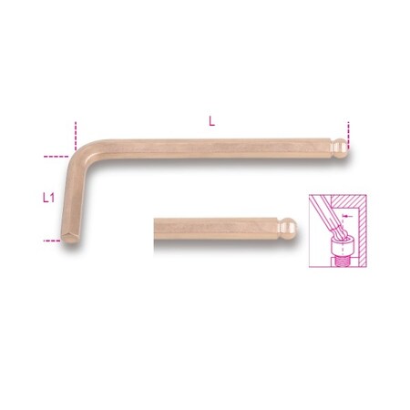 Beta Metric L Shape Ball Head Offset Hex Key, 3mm Tip Size 000961803