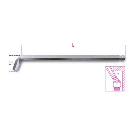 Beta Metric Hex Key Wrench Ball Head Offset Hex Key, 3mm Tip Size 000961963
