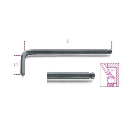 Beta Metric L Shape Ball Head Offset Hex Key, 10mm Tip Size 000960972