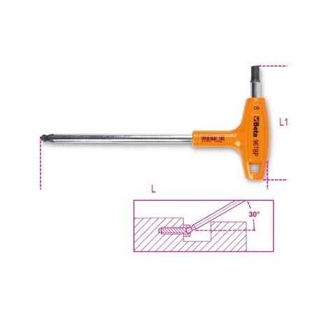 Beta Metric T-handle Ball Head Offset Hex Key, 3mm Tip Size 000960686