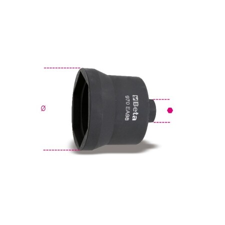 Beta 3/4" Dr, 98mm Size, Metric Impact Socket, 6 Pts 009700398