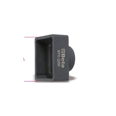 Beta 3/4" Dr, 60mm Size, Metric Impact Socket For Rectangular Nut 009700760