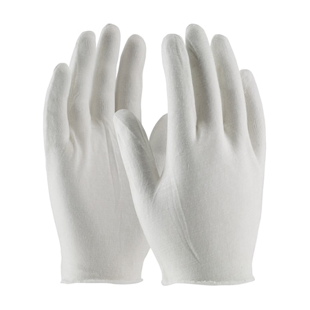 Pip Knit Gloves, Cotton, 8-1/2" Length, Light, White, Size Men's , 12 PK 97-500I