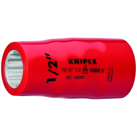Knipex 1/2 in Drive, 7/8" SAE Socket, 12 Points, 1/2 in. Dr, 7/8 in.,  98 47 7/8"