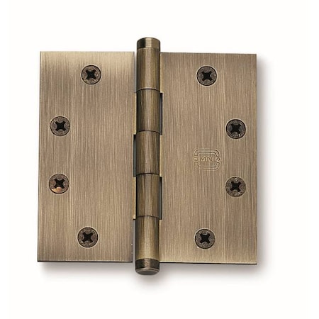 OMNIA Square Hinge with Button Tips Shaded Bronze 4-1/2"x4-1/2" 985/45BTN.SB