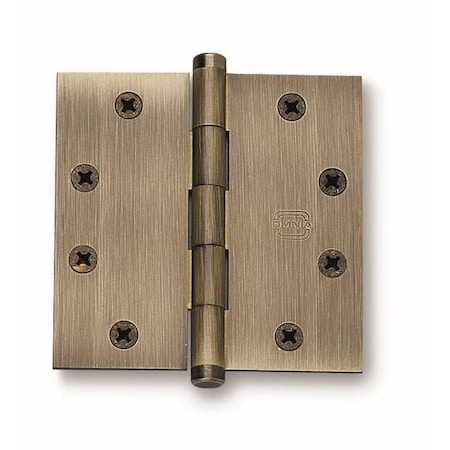 Omnia Square Hinge with Button Tips Shaded Bronze 4-1/2"x4-1/2" 985/45BTN.SB
