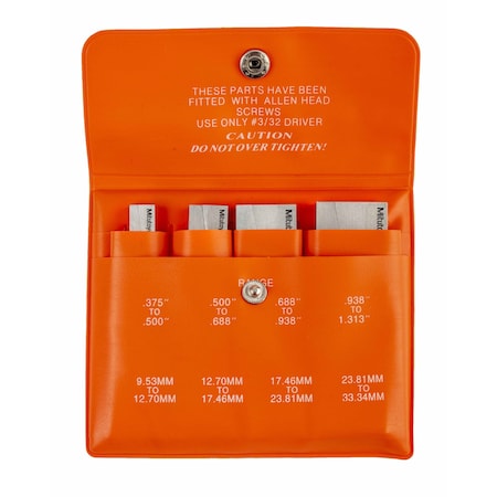 Mitutoyo Parallels, Adj, 3/8 - 1-15/16", 4 pcs. 985-130