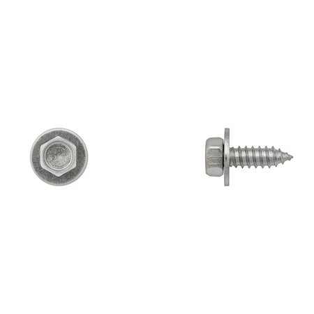 Disco Sheet Metal Screw, #14 x 3/4 in, Zinc Plated Steel Flange Hex Head External Hex Drive 9869PK