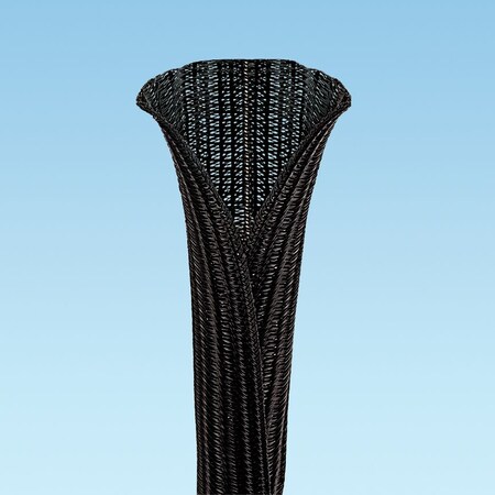 Panduit Braided Cable Sleeve, 0.125 in Inside Dia., 400 ft, Polyethylene Terephthalate, Black SE12PSFR-4CR0