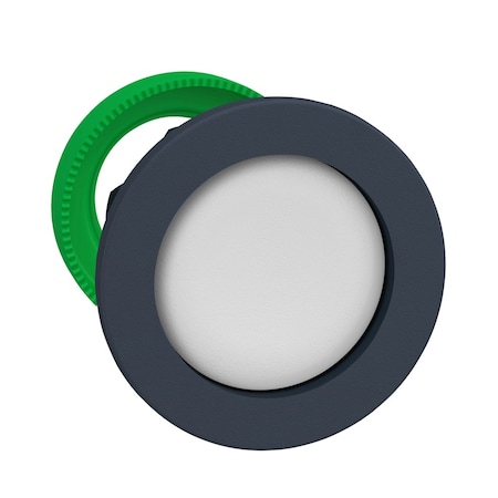 Schneider Electric Harmony XB5, Antimicrobial Flush mounted push button head, plastic, recessed, white, Ø30, spring return, unmarked, dark grey bezel ZB5FA16