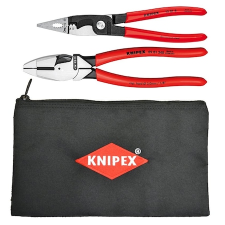 Knipex Assorted Pliers Sets, 2 pc Linemans and 9K 00 80 130 US