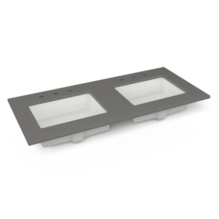 Robern Vf Top, 2 Sink, 3 Hole Stone Gray, 49"X22" TF49UDO91-8D1