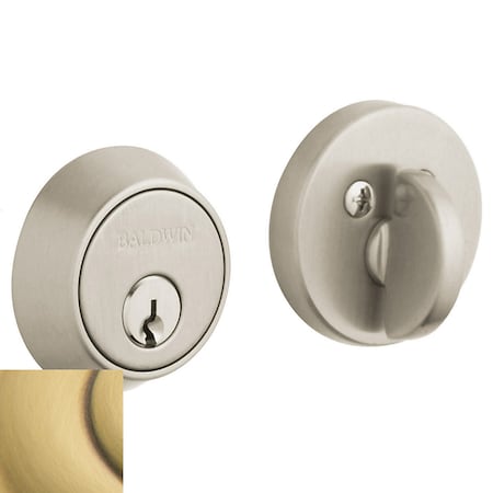Baldwin Estate Satin Brass with Brown Deadbolts 8041.060