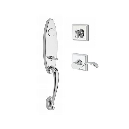Baldwin Reserve Full Dummy Chesapeake Handleset LH Curve Lever and Bright Chrome FD.CHEXCUR.L.TSR.260
