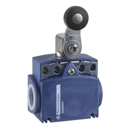 Telemecanique Sensors Limit switch, Roller Lever, Rotary, 1NC/1NO, Actuator Location: Side XCKT2118G11