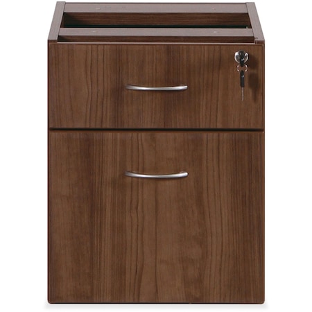 Lorell Pedestal Desk Hanging Pedestal, 15.5" D X 18.9" H, 15.5" W X PVC (Edge), Steel (Slide), Walnut LLR69987