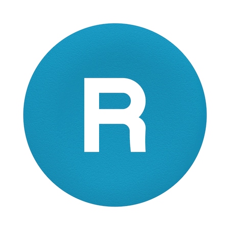 Schneider Electric Cap for push button head, Harmony XB4, plastic, blue, 22mm, white marked R ZBA639