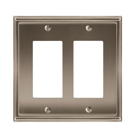 Amerock Mulholland 2 Rocker Wall Plates, Number of Gangs: 2 Zinc, Satin Nickel Finish BP36519G10