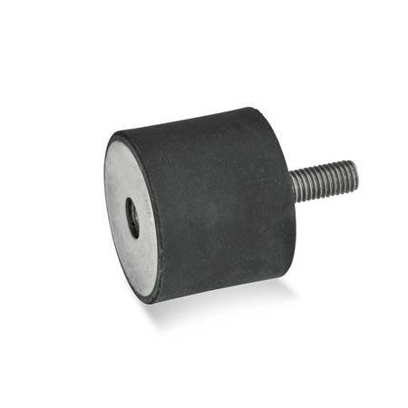 J.W. Winco Vibration-Isolating Mount, 20 mm H 451-30-20-M8-ES-55