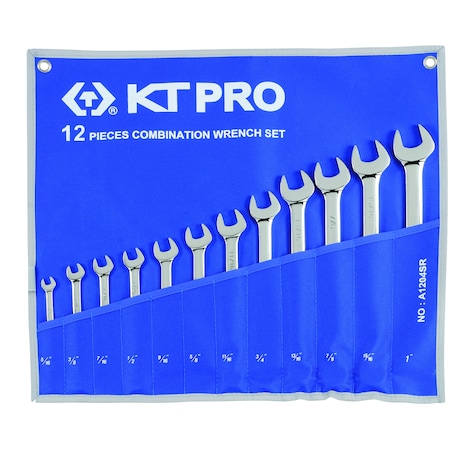 Kt Pro Tools Combination Wrench Set, SAE 12 Piece A1204SR