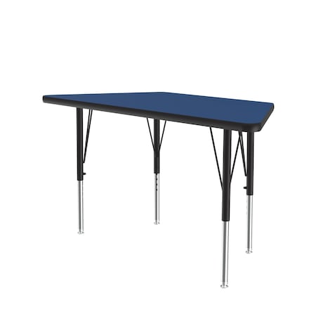 Correll Trapezoidal Adjustable Height Activity Kids School Table, High Pressure Laminate, Blue A2448-TRP-37