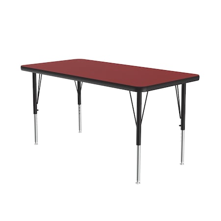 Correll Rectangle Adjustable Height Activity Kids School Table, High Pressure Laminate, Red A2460-REC-35