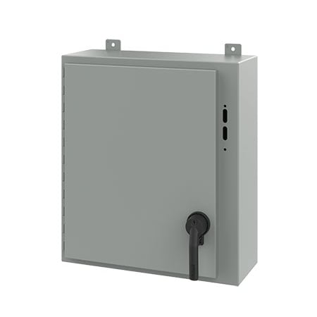 Nvent Hoffman Keyed Handle Electrical Enclosures, 24 in H, 8 in D, 21.38 in W, NEMA 12, Steel A24SA2208LPPL