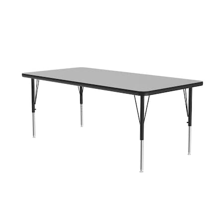 Correll Rectangle Adjustable Height Activity Kids School Table, High Pressure Laminate, Gray Granite A3048-REC-15