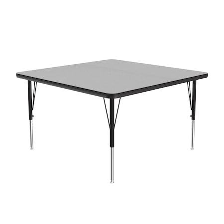 Correll Square Adjustable Height Activity Kids School Table, High Pressure Laminate, Gray Granite A3636-SQ-15