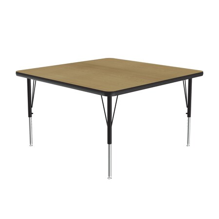 Correll Square Adjustable Height Activity Kids School Table, High Pressure Laminate, Fusion Maple A3636-SQ-16