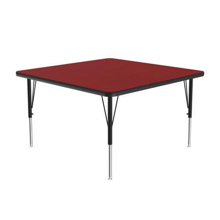 Correll Square Adjustable Height Activity Kids School Table, High Pressure Laminate, Red A3636-SQ-35