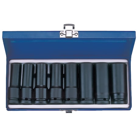 Kt Pro Tools Deep Impact Socket Set, 1/2 Drive, SAE, 8 Piece A4404SP