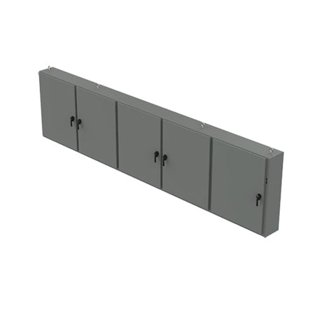 Nvent Hoffman 3 Point Latch with Padlocking Electrical Enclosures, 60 in H, 10 in D, 196-1/4 in W, 12, Steel A60X5E19610