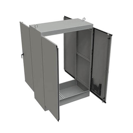 Nvent Hoffman Free-Stand, Single or Dual Access, Type 12, 72.06x60.06x24.06, Gray, S A726024FSDADG