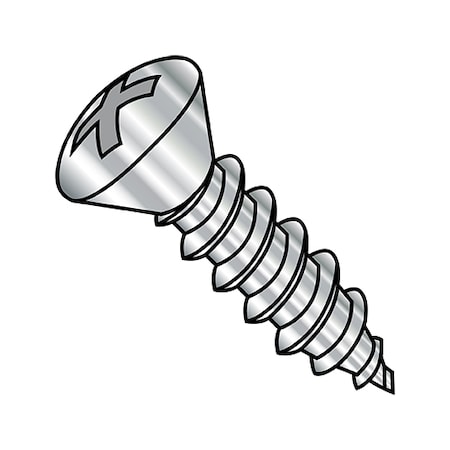 Zoro Select Concrete Screw, #10-16 Dia., Oval, 2 in L, 18-8 Stainless Steel Plain, 1000 PK 1032ABPO188