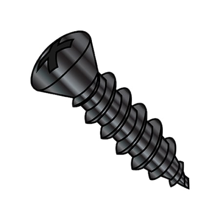 Zoro Select Self-Drilling Screw, #8-18 x 5/8 in, Black Oxide Steel Oval Head Phillips Drive, 10000 PK 0810ABPO6B