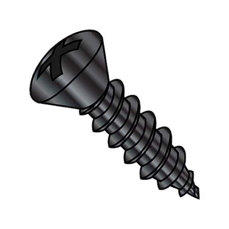 Zoro Select Concrete Screw, #6-20 Dia., Oval, 3/8 in L, Steel Black Zinc, 10000 PK 0606ABPOBZ