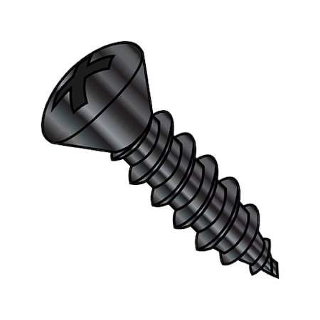 Zoro Select Concrete Screw, #8-18 Dia., Oval, 3/4 in L, Steel Black Oxide, 10000 PK 0812ABPOB