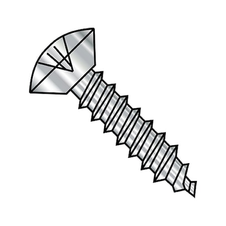 Zoro Select Self-Drilling Screw, #8-18 x 1/4 in, Plain 18-8 Stainless Steel Oval Head Phillips Drive, 5000 PK 0804ABPOU188