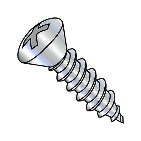Zoro Select Concrete Screw, #8-18 Dia., Oval, 2 1/2 in L