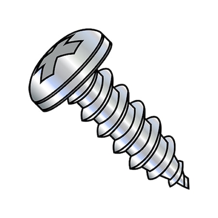 ZORO SELECT Concrete Screw, #6-20 Dia., Pan, 1 3/4 in L, Steel Zinc Plated, 3000 PK 0628ABPP