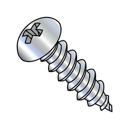 Zoro Select Sheet Metal Screw, #5-20 x 1/2 in, Zinc Plated Stainless Steel Round Head Phillips Drive, 10000 PK 0508ABPR