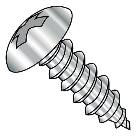 Zoro Select Self-Drilling Screw, #8-18 x 3/8 in, Black Oxide 410 Stainless Steel Truss Head Phillips Drive 0806ABPT410