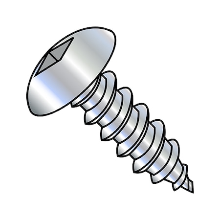 Zoro Select Sheet Metal Screw, #6-20 x 1/4 in, Zinc Plated Steel Round Head Square Drive, 5000 PK 0604ABQT